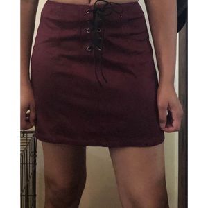Burgundy short Skirt